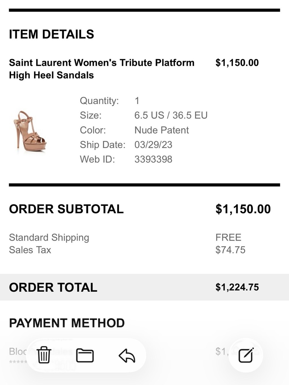 YSL Tribute Platform heels parent nude sz 6.5 - Picture 16 of 16